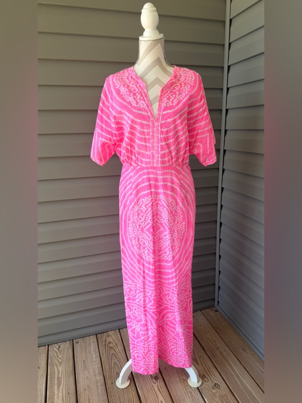 NWT- LOLA AUSTRALIA 🇦🇺 NORMAN BANDI COTTON MAXI PINK SZ M - Picture 2 of 12